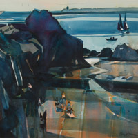 george james, landscape, seascape, maritime, Corona Del Mar, George James China Cove